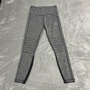 Puma Heathered Grey Performance Leggings Moto Detail‎ Activewear Size M